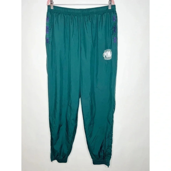 Puma The Hundreds Green Track Pants High Rise Athleisure Streetwear Size XL - Picture 1 of 11